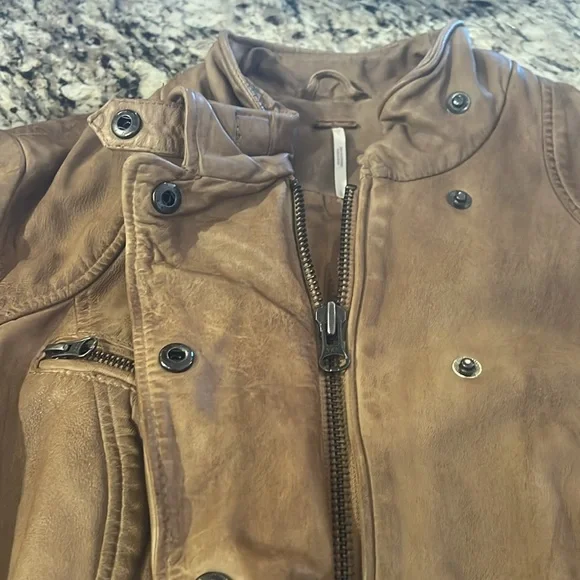 Free People bronze real lamb leather jacket Sz L NWOT - Picture 11 of 14